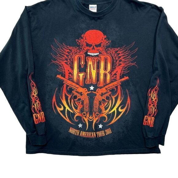 Guns N' Roses Men's North‎ American Tour 2011 Long Sleeve Shirt - Picture 4 of 8